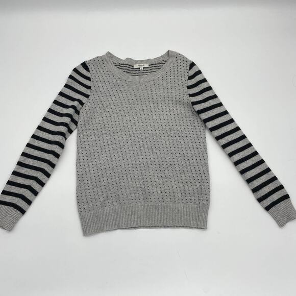 MADEWELL Womens Sweater Wool Cotton Blend Size S Mini Heart Pullover Knit Top - Picture 1 of 6
